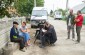The Yahad team interviewing Nikolai G. in Olshany. ©Jordi Lagoutte/Yahad – In Unum